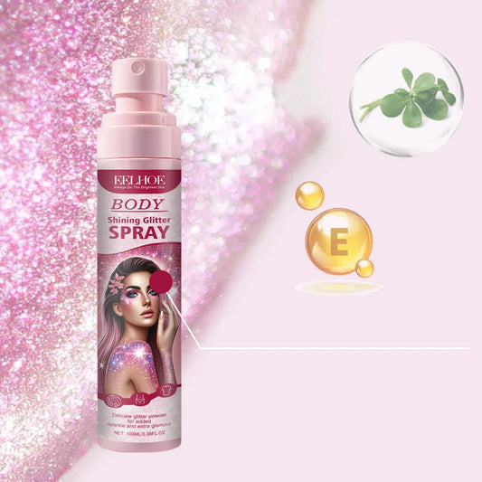 🌟 GlowMuse – Spray Strălucitor pentru Păr, Corp și Haine
